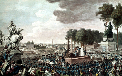 beheading of French queen Marie-Antoinette october 16, 1793 at the time of French Revolution