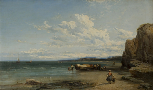 Coastal Scene with Boats, 1863 (oil on canvas)