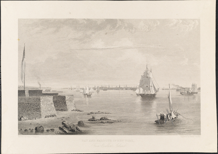 Bay and Harbour of New York from Bedlon's [Bedloe's] Island, engraved by James Smillie, c.1840 (engraving)