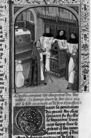 coronation of Robert II the Pious (son of HuguesCapet) in 996, manuscript