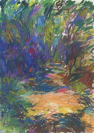 Woodland pathway no 24, 2024 (pastel on paper)