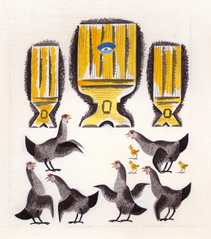 Illustration from 'The Sparrow Built It' by Ludmila Podyavorinskaya, 1975 (gouache on paper)