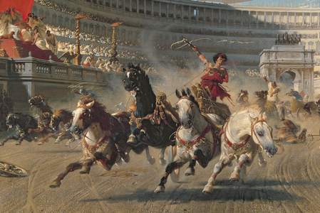 The Chariot Race, c.1882 (oil on canvas) (detail of 201093)