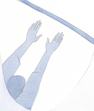Our "living-by-faith" resembles the training of a gymnast; without practice, we shall not be calm, sure, unworried and hopeful., 2001 (w/c on paper)