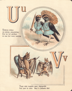 U V: Urubu, uniform, vampire, violin