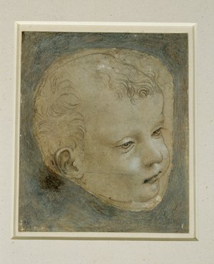Tete d' enfant de trois quarts a droite …