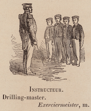Le Vocabulaire Illustre: Instructeur; Drilling-master; Exerciermeister (engraving)