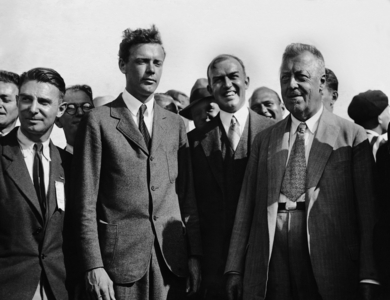 Charles Lindbergh and Hugo Eckener, 1929 (b/w photo)