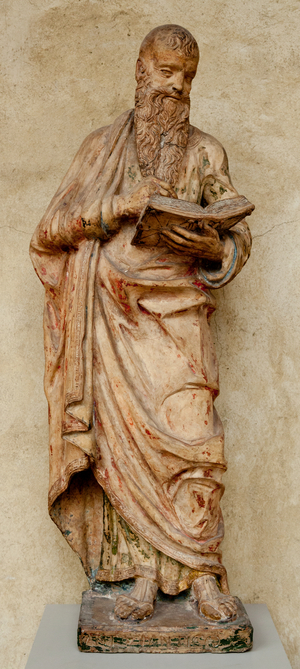 An apostle or saint, 1550-1600 (painted terracotta)
