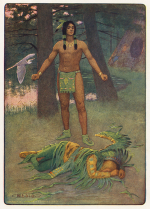 Illustration for Hiawatha by Longfellow (colour litho)