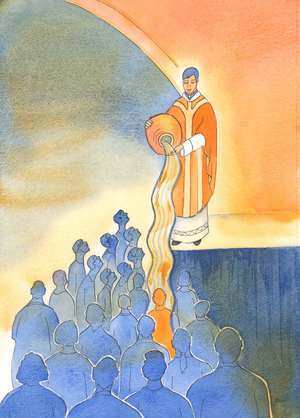 The main tasks of those who share Christ's priesthood is to save souls, to wash them clean by Christ's Precious Blood, by His Sacrifice and His sacraments, 2002 (w/c on paper)