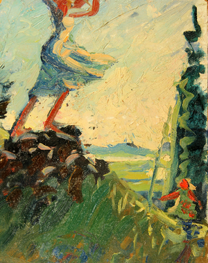 Siberian Landscape, 1963 (oil on card)