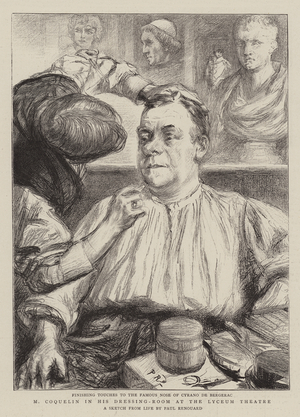 M Coquelin in his Dressing-Room at the Lyceum Theatre (engraving)