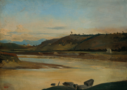 Landscape with River, c.1834-35 (oil on paper on canvas)