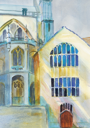 North Transept, Nave and Tower, Gloucester Cathedral, 2004 (acrylic on canvas)