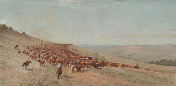 Driving the Herd, 1904 (oil on masonite)