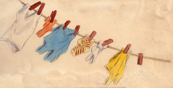Illustration from 'Alyonka' by Ludmila Zubkova, 1957 (gouache on paper)