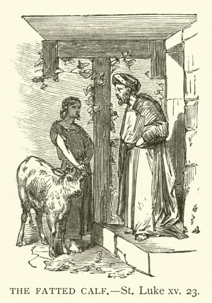 The Fatted Calf, St Luke, xv, 23 (engraving)