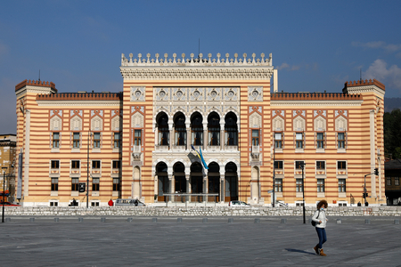 Rebuilt City Hall and National Library, Sarajevo, Bosnia & Herzegovina (photo)