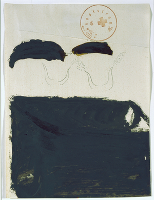 Untitled, 1954 (oil paint & graphite with ink stamp on paper)