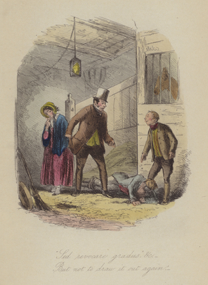 Illustration for Lewis Arundel or The Railroad of Life by Frank E Smedley (coloured engraving)