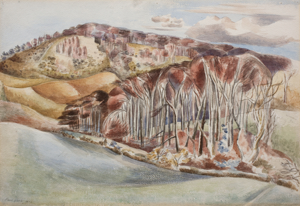 Wood and Hill, 1932 (pencil and watercolour on paper)
