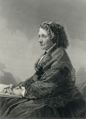Harriet Beecher Stowe (1811-96), Portrait, Engraving from the Original Painting by Chappel, 1872 (b/w photo)