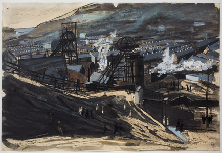 Ystrad, Rhondda, 1952 (gouache on paper)