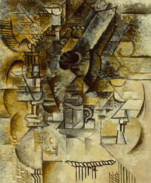 Table, Glass, Cup, Mandolin, 1911 (oil on canvas)