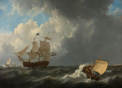 Ships in a Turbulent Sea, 1826 (oil on canvas)
