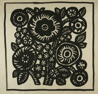 Floral textile design, c.1960 (tempera on paper)