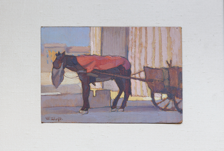 The chimney sweeper's cart, also known as carretto rosso, 1931 (oil on board)