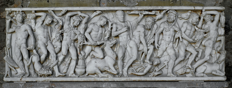 Front of a sarcophagus (relief)