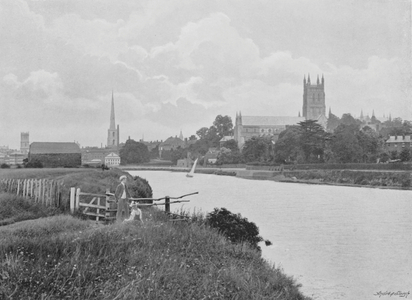 Worcester Cathedral (b/w photo)