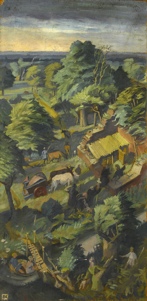 Study for The Founding of Prittlewell Priory (oil on panel)