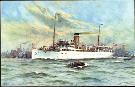 Artist Stöwer, W., HAPAG, Steamer Cobra, Motorboat