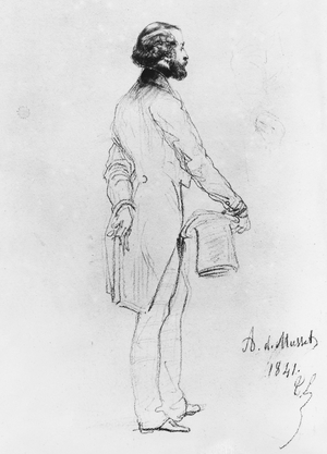 Portrait of Alfred de Musset, 1841 (pencil on paper)