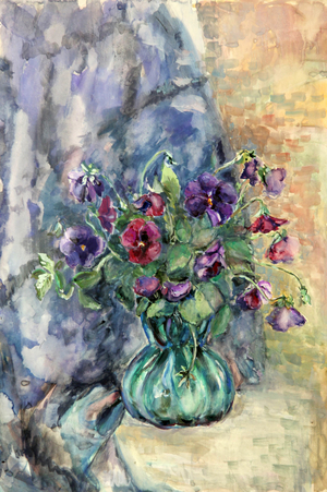 Still Life with Flowers in Vase, 1979 (gouache on paper)