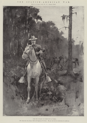 The Spanish-American War, with the Cavalry of Picket Duty at Tampa (engraving)