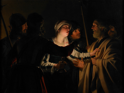 The Denial of St. Peter, c.1623 (oil on canvas)