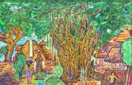 Banyan tree, 1990 (oil on canvas)