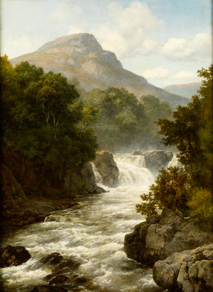 Highland Falls, Scotland (oil on canvas)