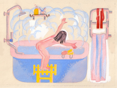 Illustration from 'Sit Down and Listen' by Silva Kaputikyan, 1969 (gouache on paper)
