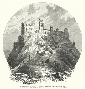 Edinburgh Castle, as it was before the Siege of 1573 (engraving)