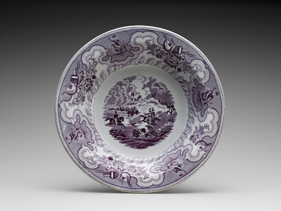Serving Bowl, c. 1853-1856 (lead-glazed earthenware with transfer print)