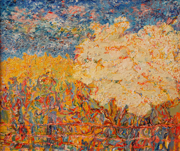 The Elderflower Tree II (oil on canvas)