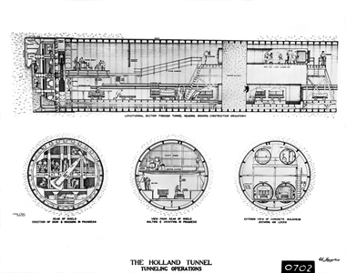 Holland Tunnel Construction (b/w photo)