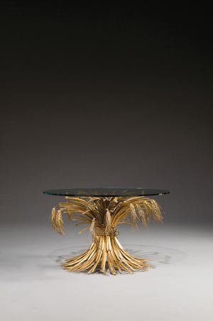 Coffee table (glass & gilt metal)