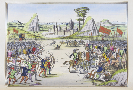 Illuminated plate entitled, 'The Battle of Poietiers', 1869 (coloured engraving) 