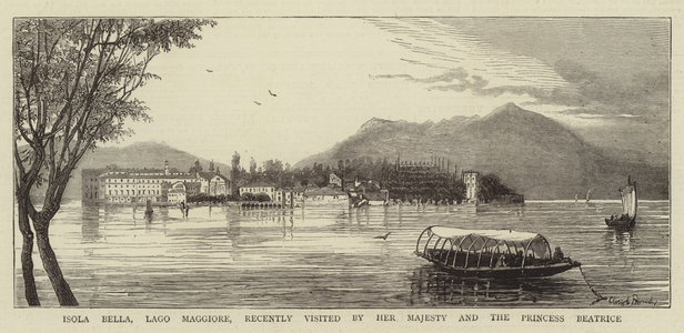 Isola Bella, Lago Maggiore, recently visited by Her Majesty and the Princess Beatrice (engraving)
